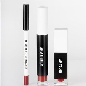 Realher  I AM FABULOUS  Dark Red Lip kit💄